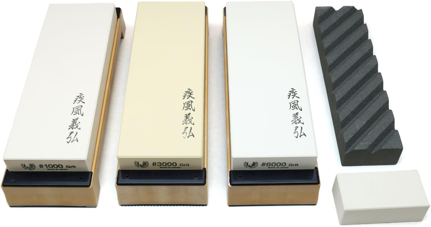 shihiro Professional Grade Toishi Japanese Whetstone Knife Sharpener Water Stones (SET)