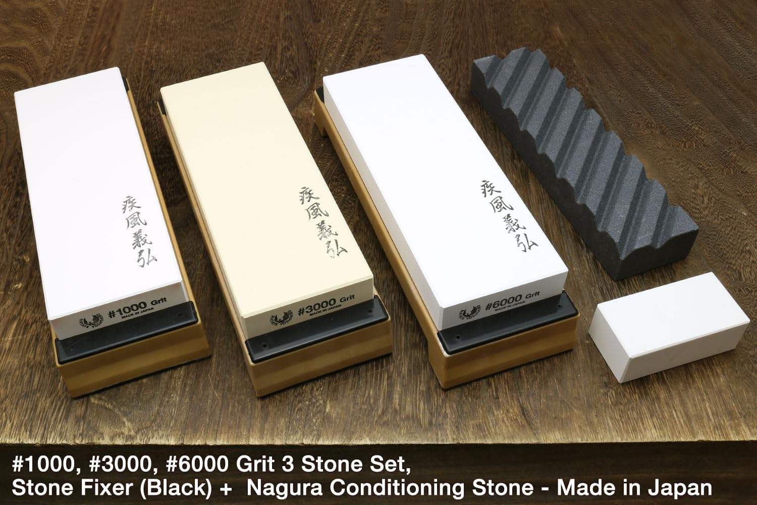 shihiro Professional Grade Toishi Japanese Whetstone Knife Sharpener Water Stones (SET)